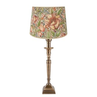 zdjęcie Mosiężna lampa stołowa klasyczna z abażurem Salong